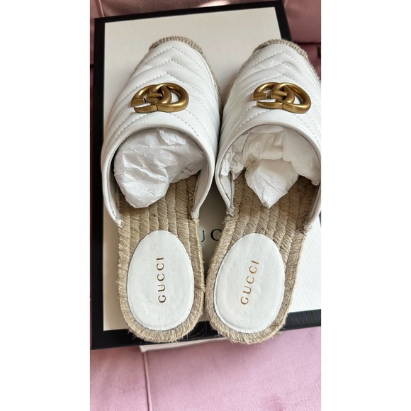 Gucci GG Marmont Matelasse White Espadrilles - Picture 3 of 16